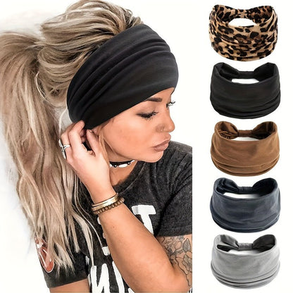 5pcs Soft Wide Headbands - ET