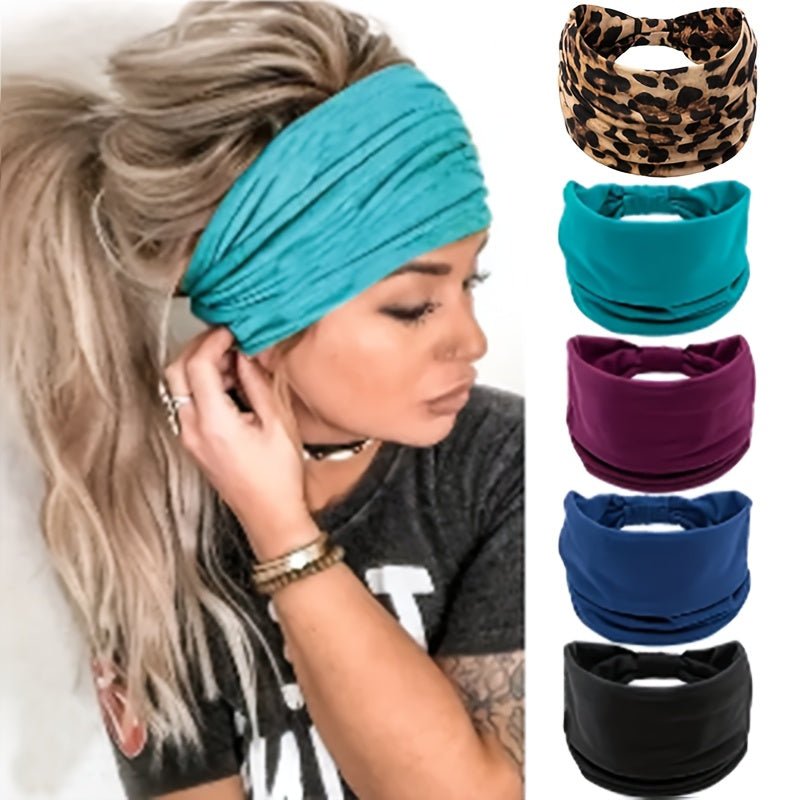 5pcs Soft Wide Headbands - ET