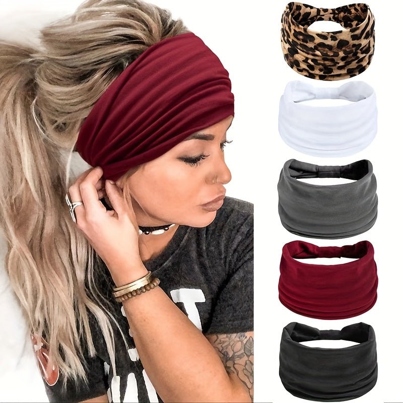5pcs Soft Wide Headbands - ET