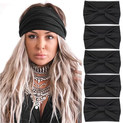 5pcs Soft Wide Headbands - ET