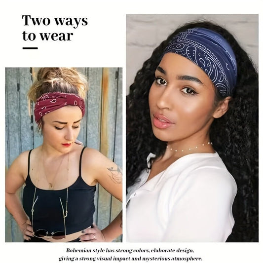 6 - Pack Polyester Knit Wide Headbands - ET