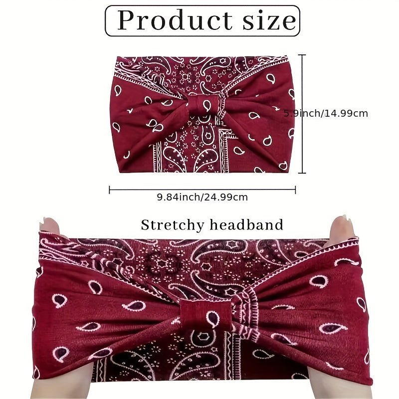 6 - Pack Polyester Knit Wide Headbands - ET