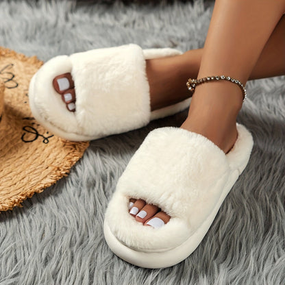 Cozy Fluffy Faux Furry House Slippers - ET