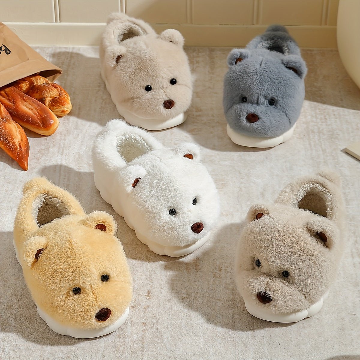Plush Bear Slippers - ET
