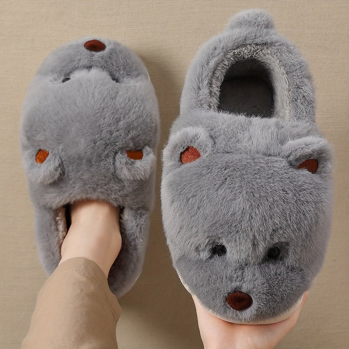 Plush Bear Slippers - ET