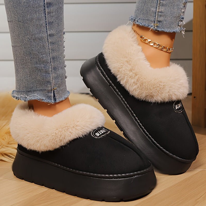 Preppy Slip on Furry Slippers - ET
