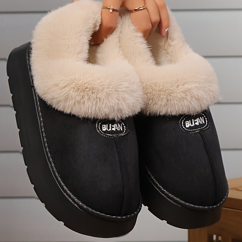 Preppy Slip on Furry Slippers - ET