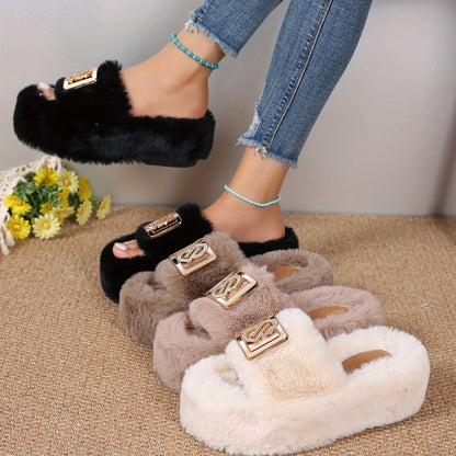 Slippers with Metallic Buckle - ET